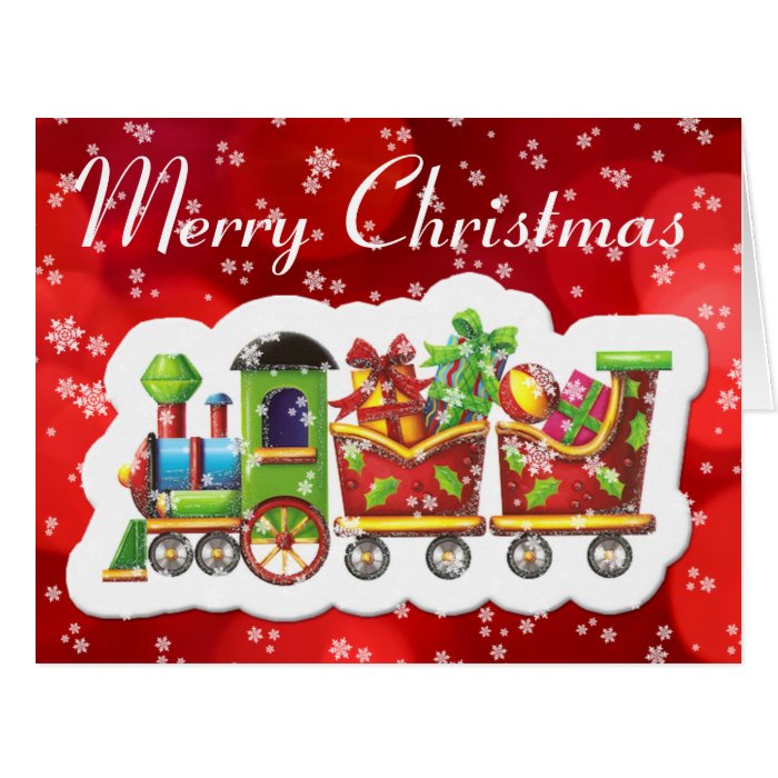 Merry Christmas Train Greeting Card