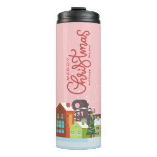Merry Christmas Travel Mug   Festive Holiday