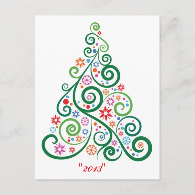 MERRY CHRISTMAS TREE 2013  Postcard (Front)