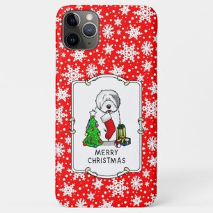 Merry Christmas Tree 2 Old English Sheepdog Gray 1 iPhone 11 Pro Max Case