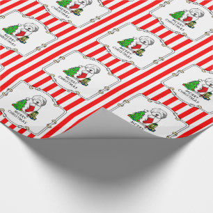 Merry Christmas Tree 2 Old English Sheepdog Gray 1 Wrapping Paper