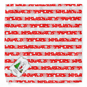 Merry Christmas Tree 2 Poodle (white) Dog Cute Bandana