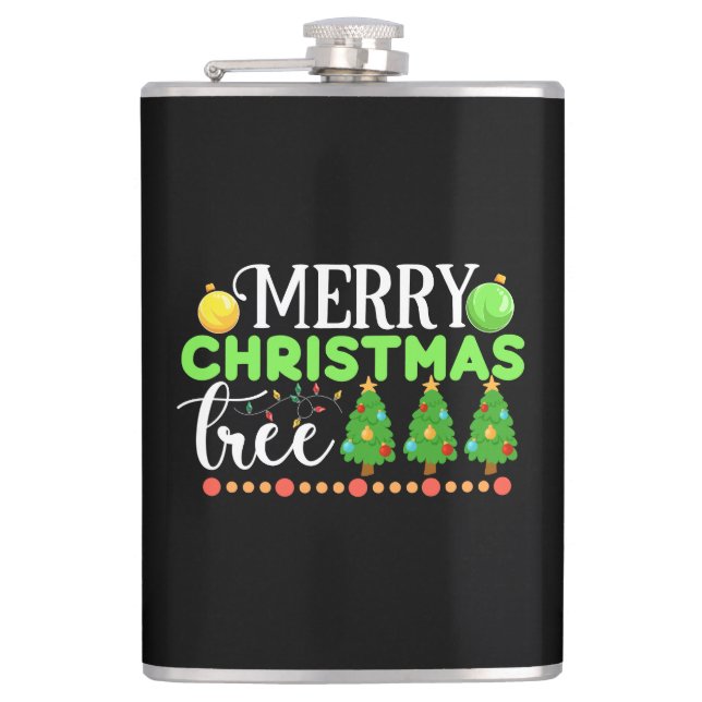 Merry Christmas Tree-34564 Flask (Front)