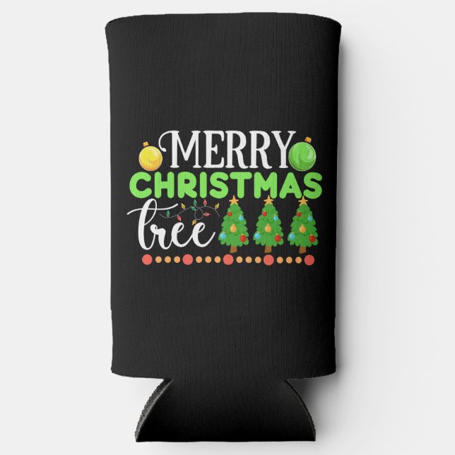 Merry Christmas Tree-34564 Seltzer Can Cooler (Front)