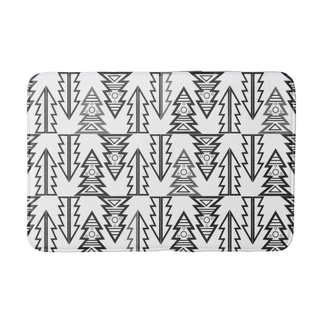 Merry Christmas tree abstract modern geometrical o Bath Mat (Front)