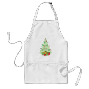 Merry Christmas Tree Adult Apron