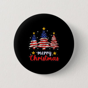Merry Christmas Tree American Flag Funny Us Flag X Button