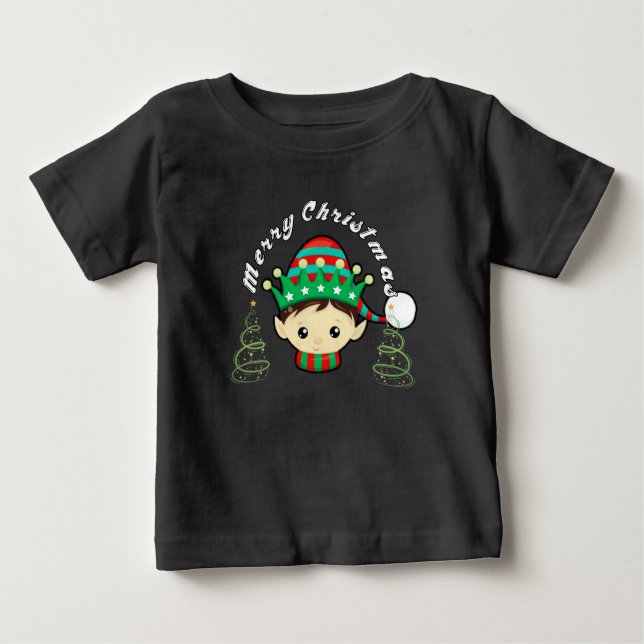 Merry Christmas tree and fairy  Baby T-Shirt (Front)
