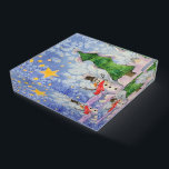 Merry Christmas Tree And Frosty Snowman Watercolor Paperweight<br><div class="desc">Glass Square Shaped Paperweight printed with Merry Christmas Tree And Frosty Snowman Watercolor painting original artwork design and select products collection by TheFabricSeal print on demand shop at Zazzle.com #ZazzleMade https://www.zazzle.com/store/thefabricseal TheFabricSeal©️Original. This cheerfully fun design image print is a hand painted watercolor painting is a whimsical wintertime season landscape scene...</div>
