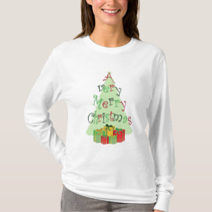 Merry Christmas Tree and Gifts graphic T-Shirts