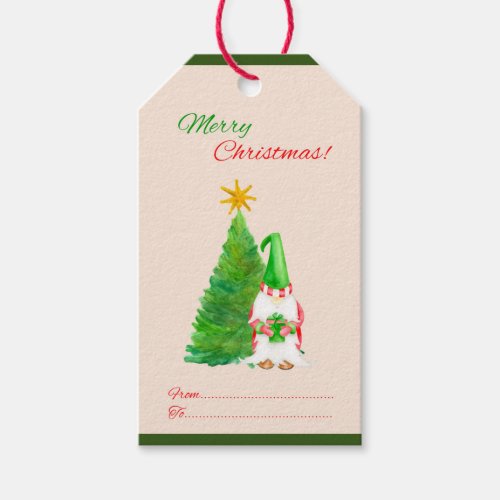Merry Christmas Tree and Santa Claus To From Gift Tags