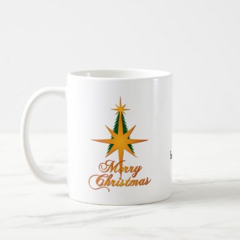 Merry Christmas Tree Bethlehem Star Coffee Mug