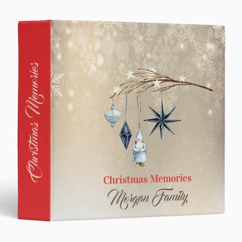 Merry ChristmasTree Branch Decorations 3 Ring Binder