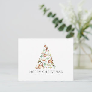 Merry Christmas Tree Budget Holiday Postcard