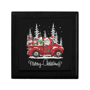 Merry Christmas Tree Buffalo Plaid Red Truck Gift Box