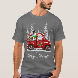 Merry Christmas Tree Buffalo Plaid Red Truck T-Shirt