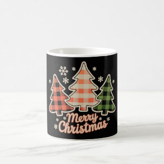 Merry Christmas Tree Buffalo Plaid Xmas Holiday Coffee Mug