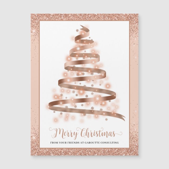 Merry Christmas Tree Business Magnetic Card (Front)