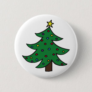 Merry Christmas Tree Button