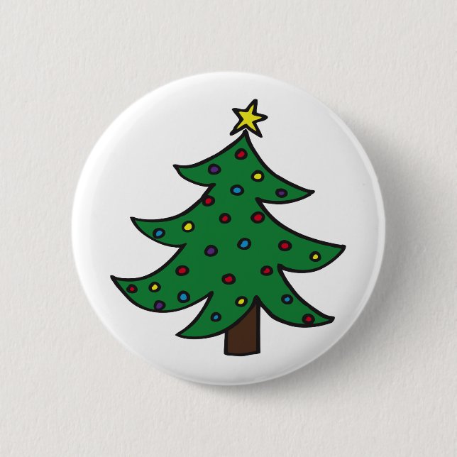 Merry Christmas Tree Button (Front)