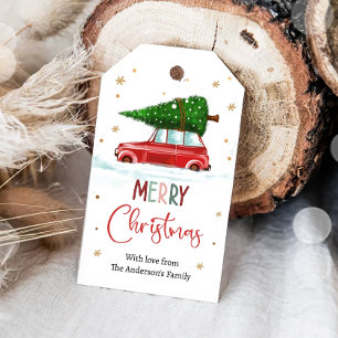 Merry Christmas Tree Car Family Thank You Gift Gift Tags