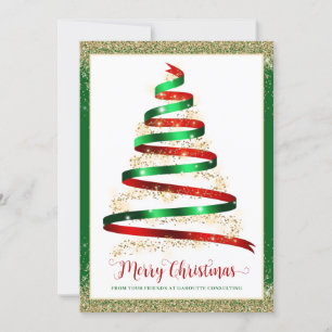 Merry Christmas Tree Corporate Business Logo Card