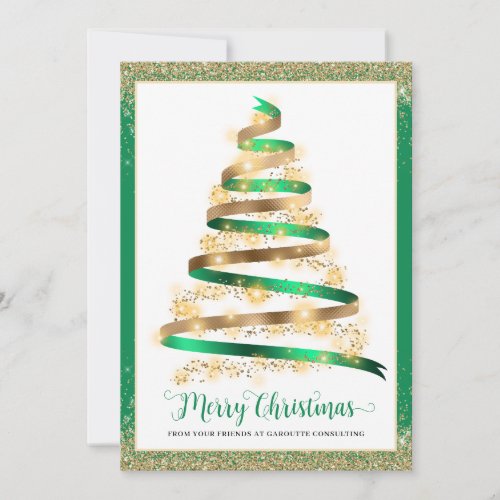 Merry Christmas Tree Corporate Business Logo Card