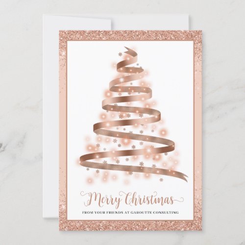 Merry Christmas Tree Corporate Business Logo Holiday Card