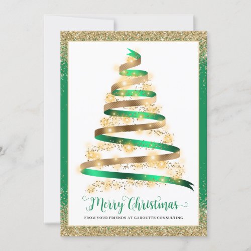 Merry Christmas Tree Corporate Business Logo Holiday Card