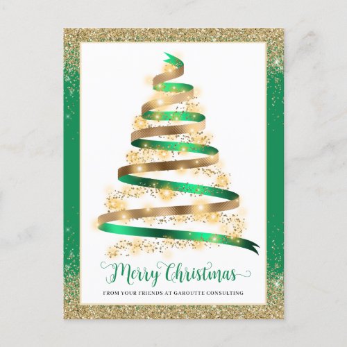 Merry Christmas Tree Corporate Business Logo Holiday Postcard