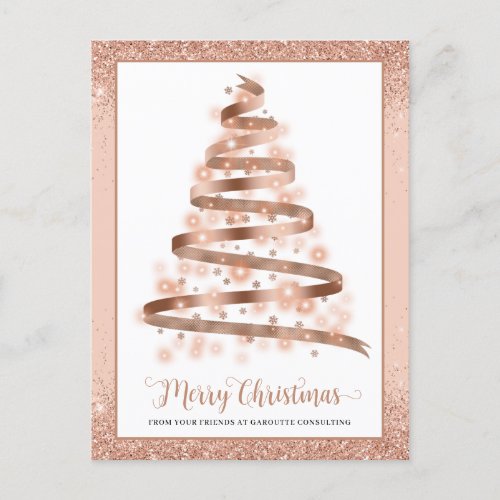 Merry Christmas Tree Corporate Business Logo Holiday Postcard