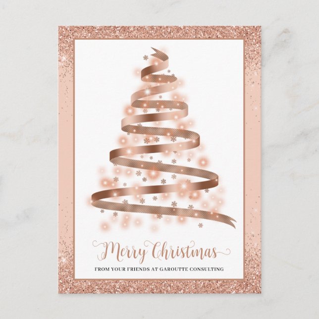 Merry Christmas Tree Corporate Business Logo Holiday Postcard (Front)