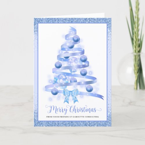 Merry Christmas Tree Corporate Folded Holiday Card