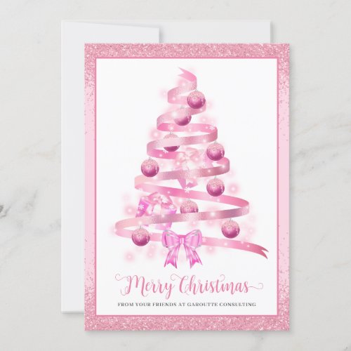 Merry Christmas Tree Corporate Logo Holiday Card