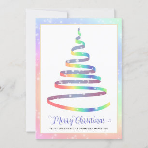 Merry Christmas Tree Corporate Logo Holiday Card