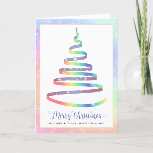 Merry Christmas Tree Corporate Logo Holiday Card