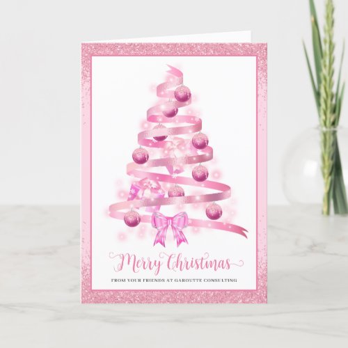 Merry Christmas Tree Corporate Logo Holiday Card