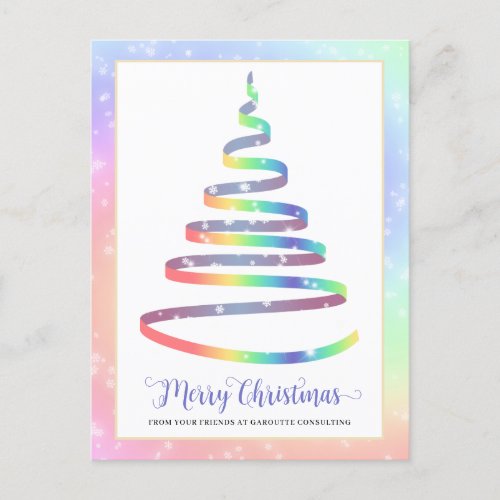 Merry Christmas Tree Corporate Logo Holiday Postcard