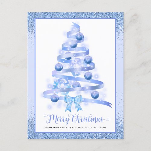 Merry Christmas Tree Corporate Logo Holiday Postcard