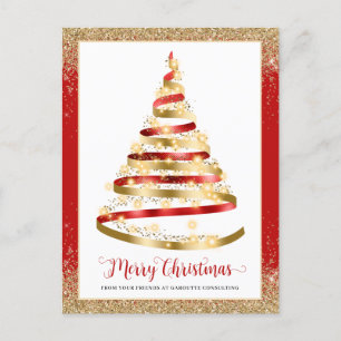 Merry Christmas Tree Corporate Logo  Holiday Postcard