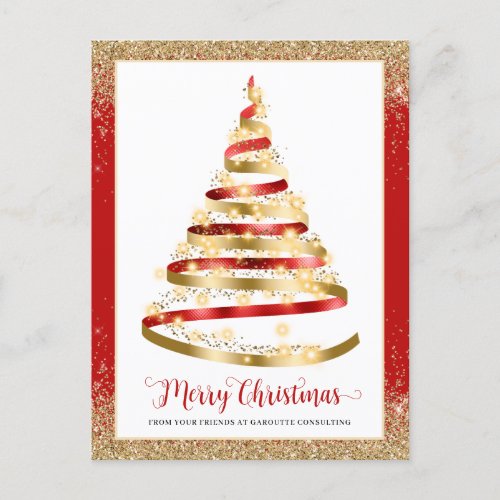 Merry Christmas Tree Corporate Logo  Holiday Postcard