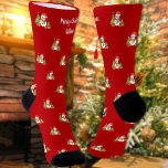 Merry Christmas Tree Cute Snowman Personalized Socks<br><div class="desc">Customize the text, and easily create your personalized Christmas socks. You can TRANSFER this DESIGN on other Zazzle products and adjust it to fit most Zazzle items. Standard Studio designs are made in high-resolution graphics for a professional print. Thank you for choosing our designs and stopping by Standard Studio Designs....</div>