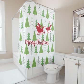 Merry Christmas  Tree Decor Shower Curtain by AestheticJourneys at Zazzle