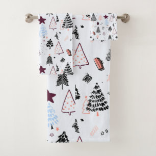 Merry Christmas tree decoration gift Bath Towel Set