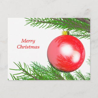 Merry Christmas Tree Decoration Holiday Postcard