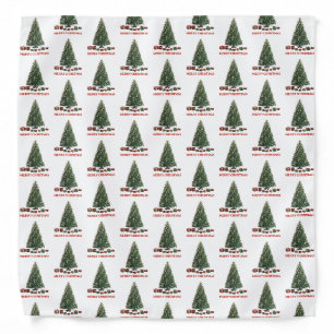 Merry Christmas. Tree (design 1) with gifts Bandana