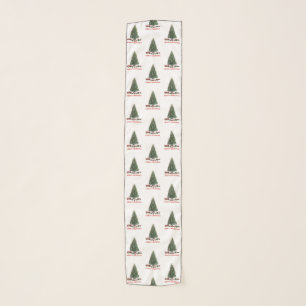 Merry Christmas. Tree (design 1) with gifts Scarf