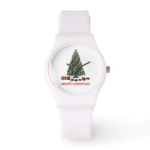 Merry Christmas. Tree (design 1) with gifts Watch