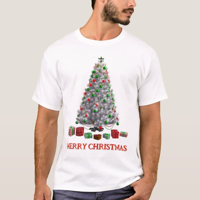 Merry Christmas. Tree (design 6) with gifts T-Shirt (Front)