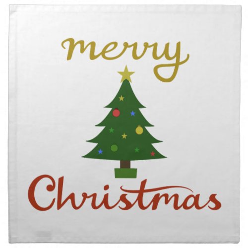 Merry ChristmasTree Design Cloth Napkin